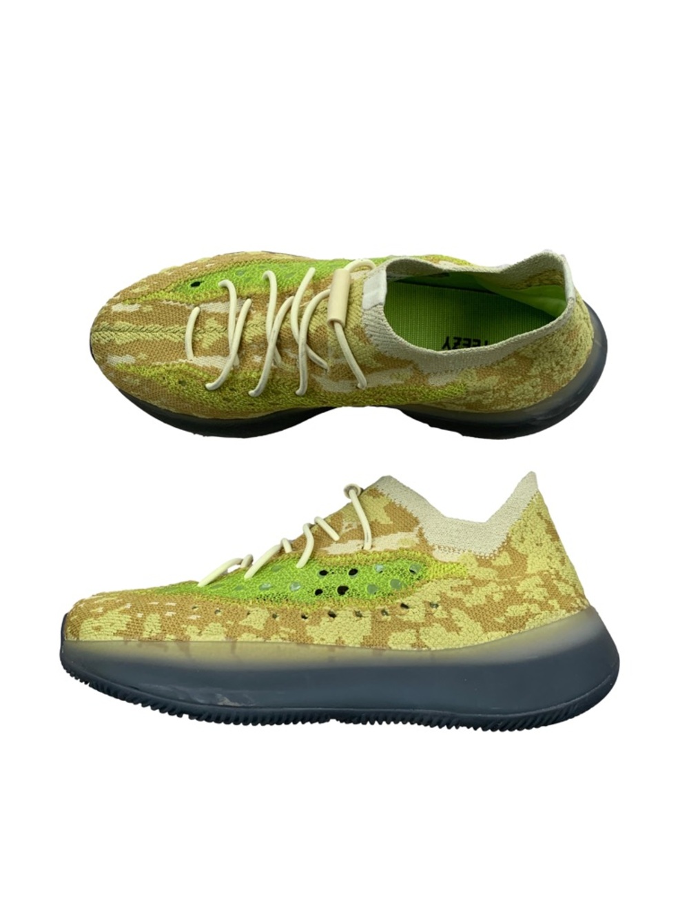 Adidas Big Kid Size 3.5 Yeezy Boost 380 Hylte Neon Lime Green Slip In Sneakers